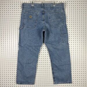 Lee Work Wear Carpenter Jean 38x30 Loose Fit Baggy 90s Light Wash Denim Wide Leg